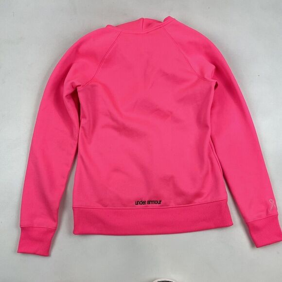 Under Armour ColdGear Full Zip Hooded Fleece Jacket Pink Ribbon Breast Cancer S - Picture 7 of 7